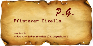 Pfisterer Gizella névjegykártya